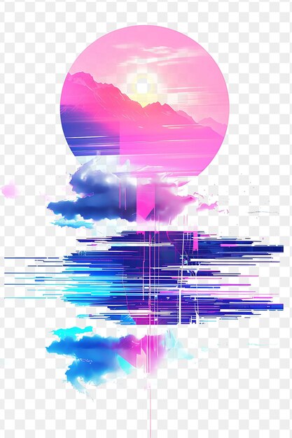 PSD vaporwave glitch con gráficos retro y texto glitchy para el efecto de textura fx film bg collage art