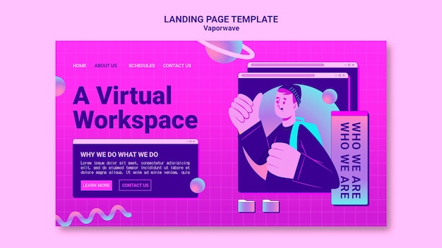 PSD vaporwave-landingpage-vorlage