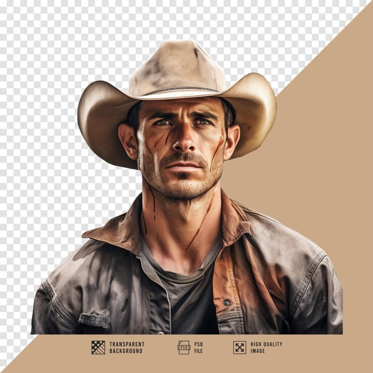 PSD vaquero sobre un fondo transparente