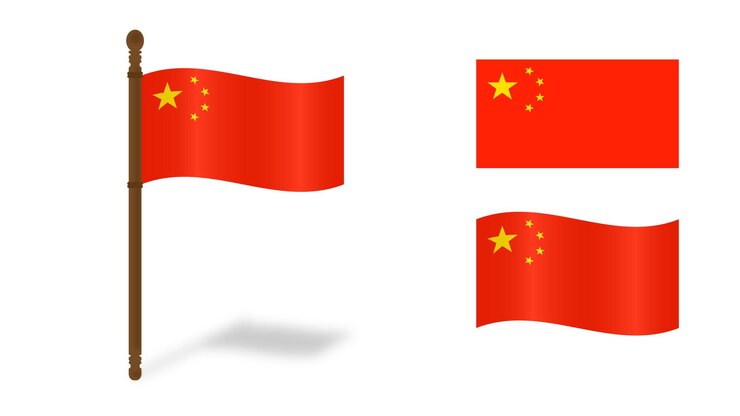 PSD variaciones de la bandera nacional de china aisladas en un fondo transparente