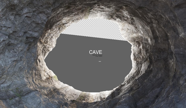 PSD varias cuevas de roca