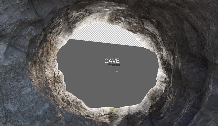 PSD varias cuevas de roca