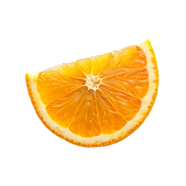 várias fatias de laranja estão alinhadas em uma superfície branca
