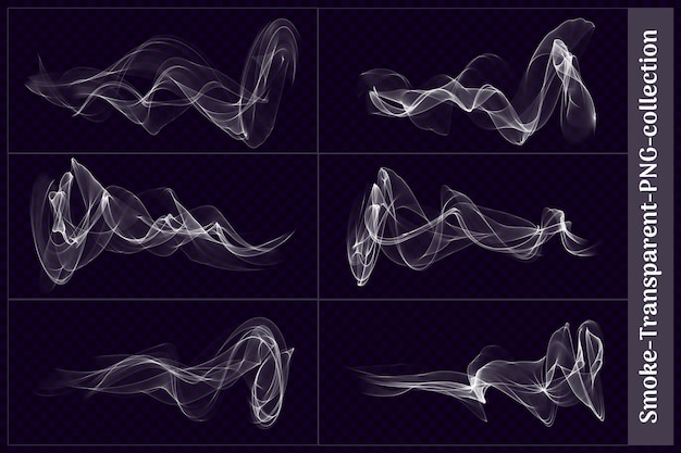 PSD varias formas de humo transparente en renderizado 3d