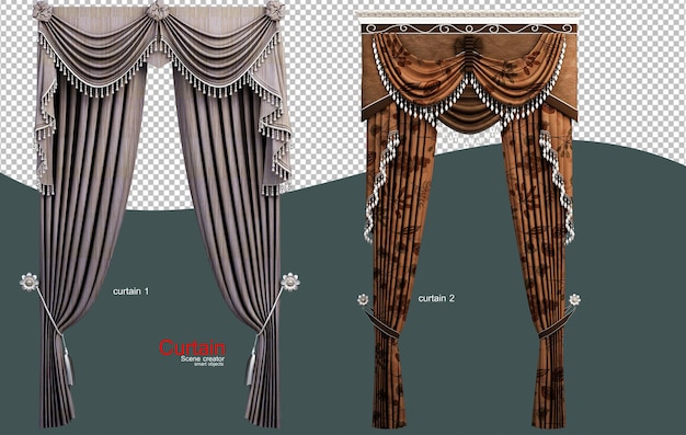 Una variedad de cortinas clásicas de estilo.
