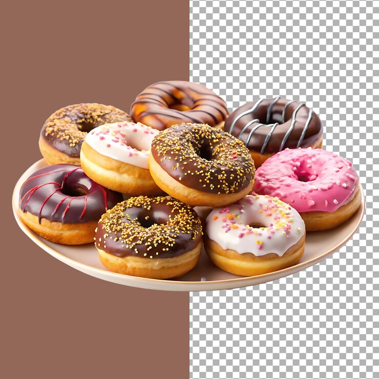 Una variedad de deliciosas rosquillas en un plato