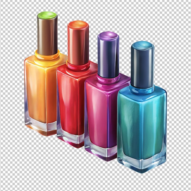 PSD variedad de esmalte de uñas sobre un fondo transparente