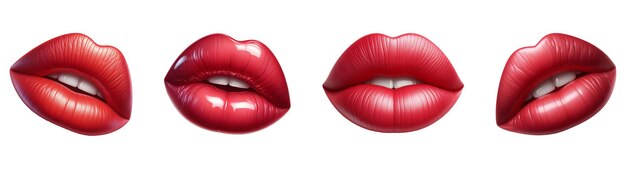 PSD variedad de expresiones de labios rojos