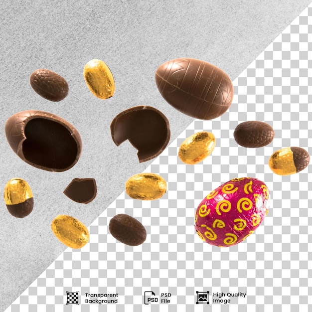 PSD variedad de huevos de pascua de chocolate embrulhados e sem invlucro