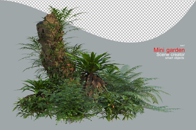 Una variedad de plantas tropicales.
