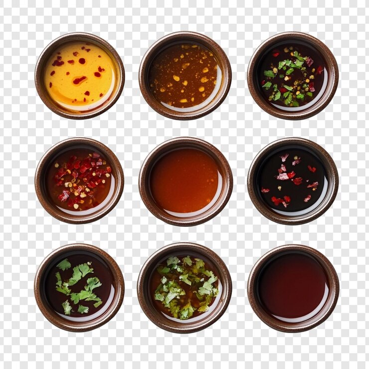 PSD una variedad de salsas de inmersión