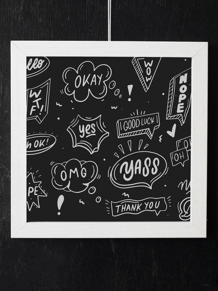PSD variedade com maquete de quadro branco