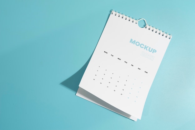 PSD variedade de calendário de mock-up minimalista