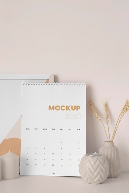 PSD variedade mínima de mock-up de calendário