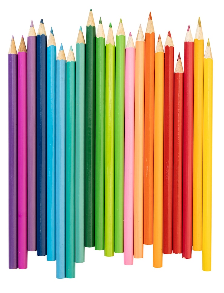 PSD varietà di matite colorate tagliate