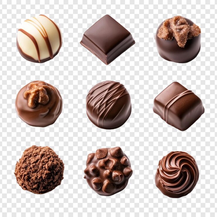 PSD une variété de bonbons au chocolat gourmet des friandises délicieuses des délices sucrés