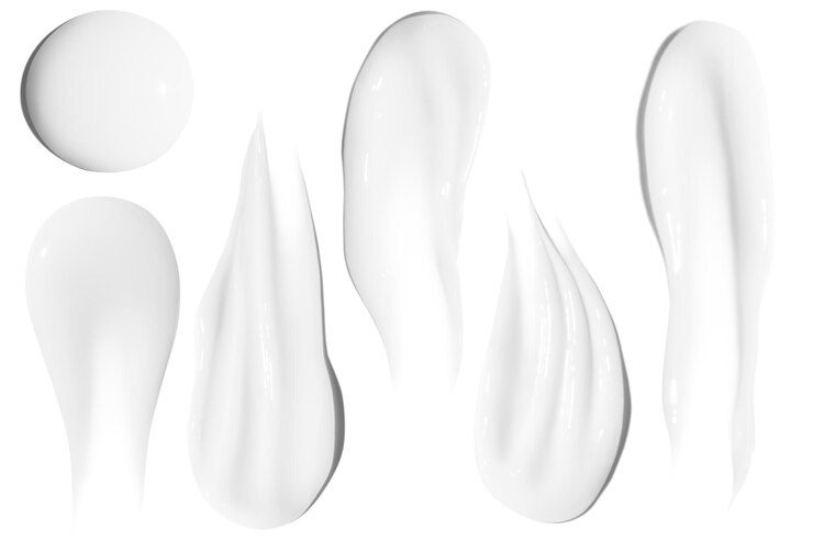 PSD variété de crèmes cosmétiques sur un fond vide textures de soins de beauté et de soins de la peau