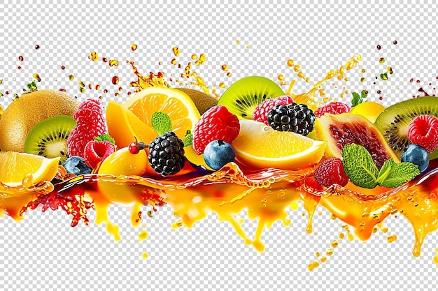 PSD une variété de fruits frais et sains un mélange de baies colorées