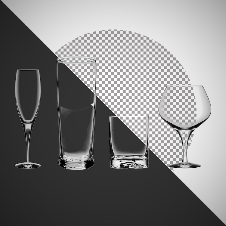 PSD une variété de lunettes de cristal