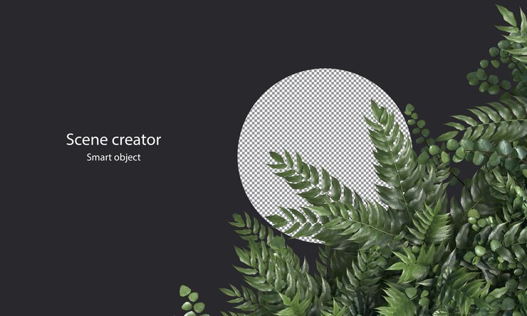 PSD variété de petites plantes petites plantes isolées chemin de détourage