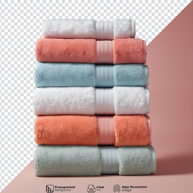 PSD variété de serviettes de bain en terry isolées