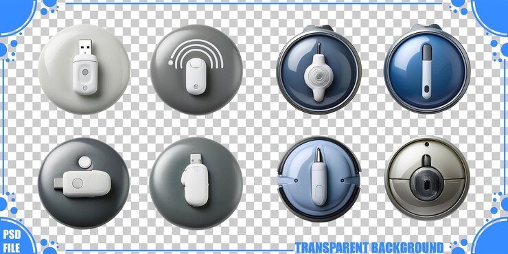 PSD varios conjuntos de iconos de tecnología para aplicaciones digitales