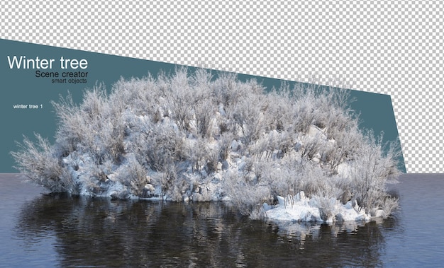 Varios diseño de árboles de invierno aislado