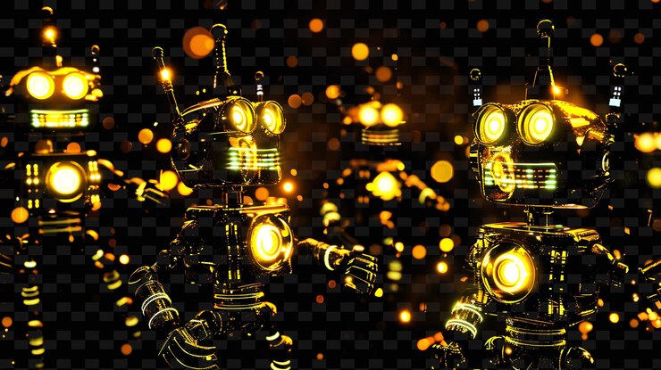 PSD varios íconos de robots comerciales con efecto espumoso en el conjunto de gráficos png iconic y2k shape art decorativei