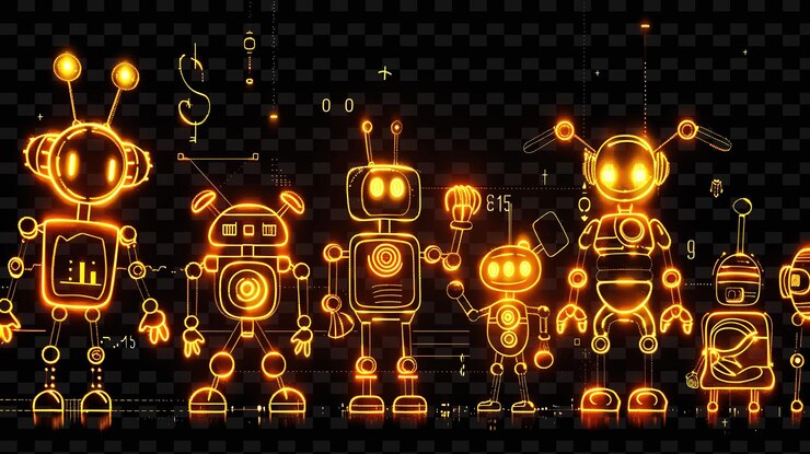 PSD varios íconos de robots comerciales con efecto espumoso en el conjunto de gráficos png iconic y2k shape art decorativei