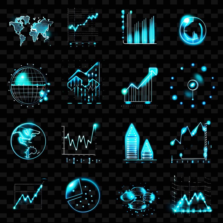 PSD varios íconos de software de comercio con efecto espumoso en el conjunto de puntos png icónico y2k forma de arte decorativo