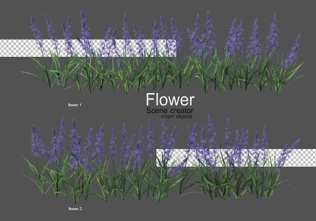 PSD varios tipos de flores diferentes estilos