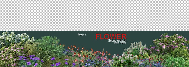 PSD varios tipos de flores