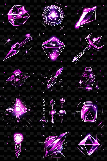 PSD varios tutoriales de comercio iconos con efecto parpadeante en 8 juegos png iconic y2k shape art decorative