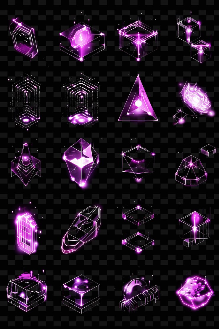 PSD varios tutoriales de comercio iconos con efecto parpadeante en 8 juegos png iconic y2k shape art decorative