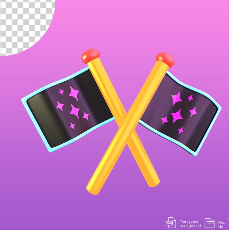 PSD varita mágica en 3d sobre un fondo transparente