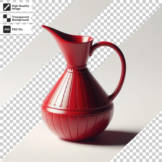 PSD vase en céramique rouge psd sur fond transparent avec couche de masque modifiable
