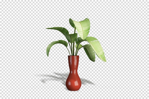 Vase De Feuilles En Redering 3d