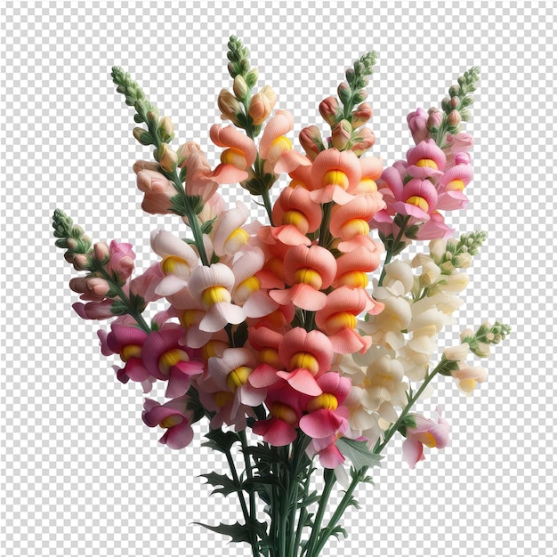 PSD un vase de fleurs est montré sur un fond transparent