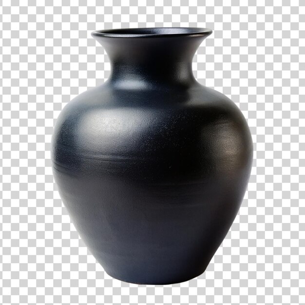 PSD vase noir isolé sur un fond transparent