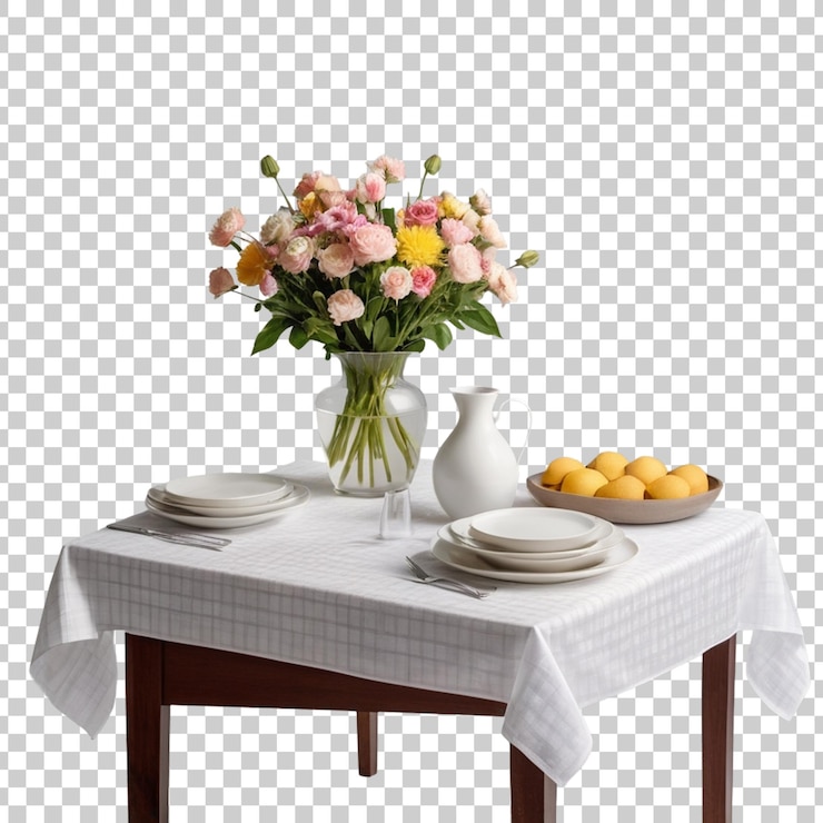 PSD a vase of flowers sits on a table with a vase of flowers