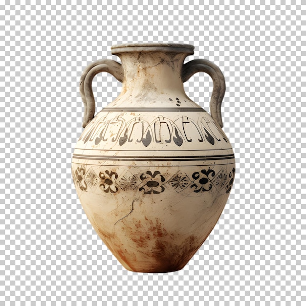 PSD vase de porcelaine antique isolé sur un fond transparent