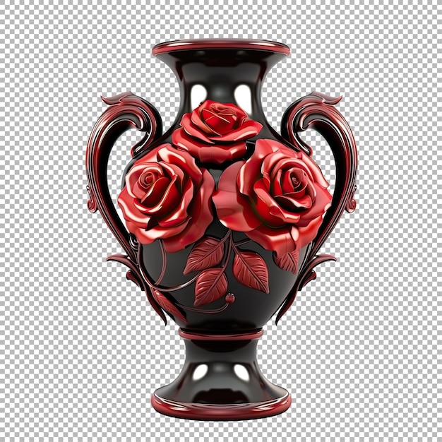 PSD vase à thème rose isolé sur un fond transparent