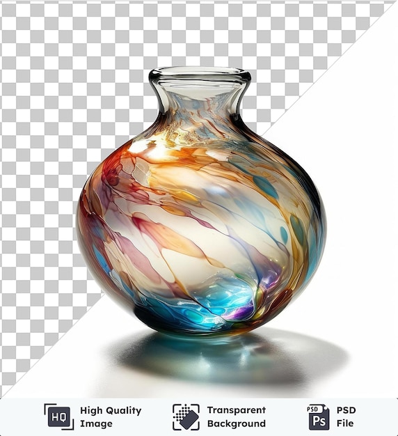 Vase En Verre Soufflé De L'artiste En Verre Photographique Réaliste