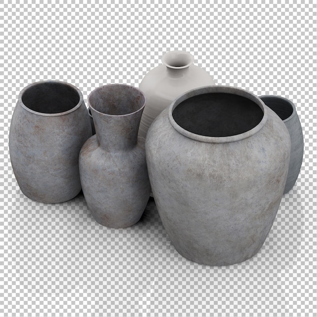 PSD vases isométriques