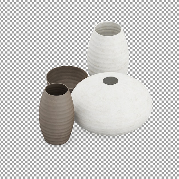 PSD vases isométriques