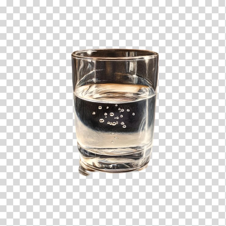 PSD un vaso de agua aislado sobre un fondo transparente recortado en png