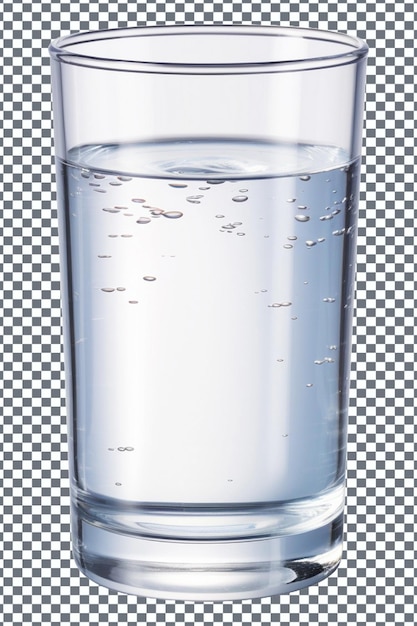 Vaso de agua aislado sobre un fondo transparente