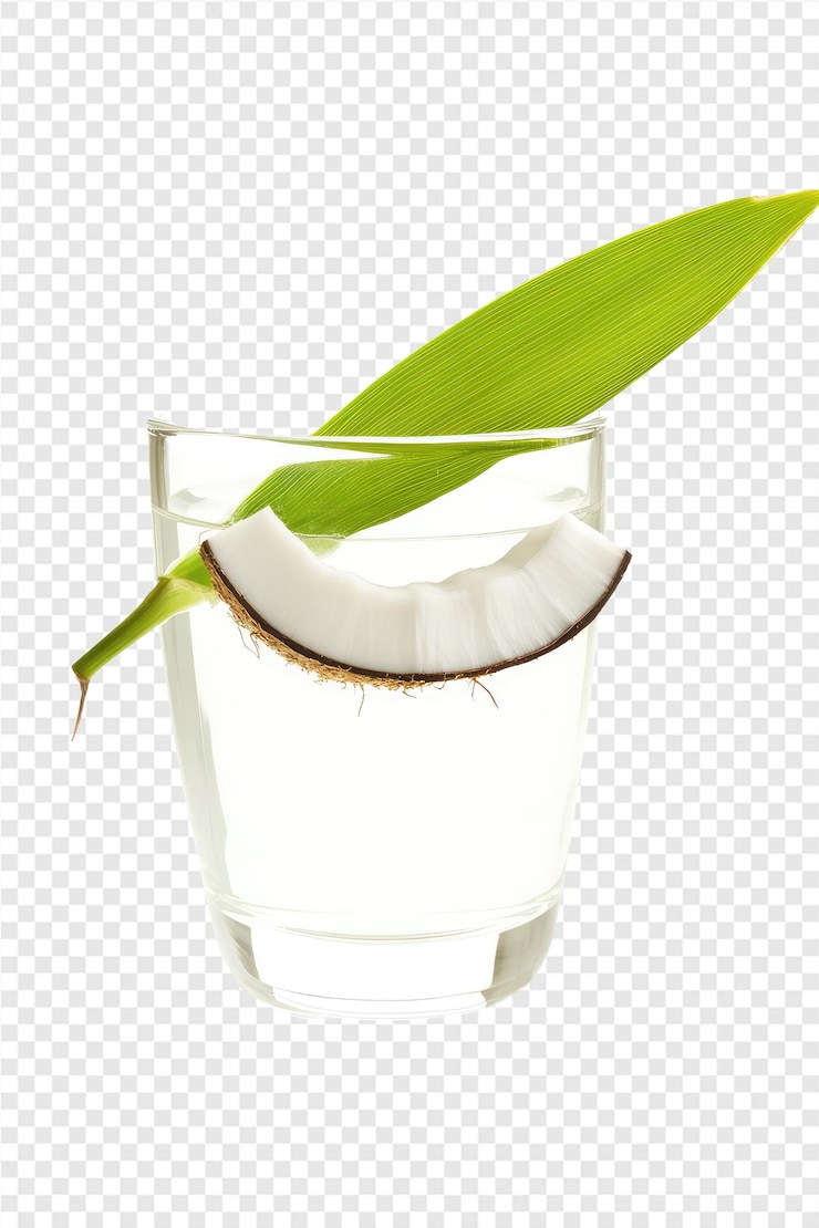 PSD un vaso de agua con una hoja encima