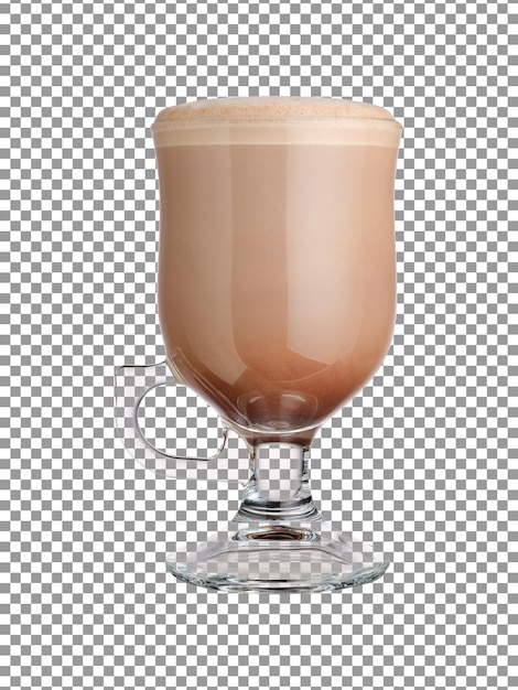 Vaso de batido de chocolate aislado sobre fondo transparente