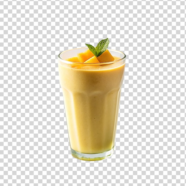 PSD un vaso de batido de mango aislado sobre un fondo transparente